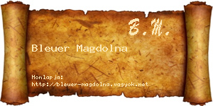 Bleuer Magdolna névjegykártya